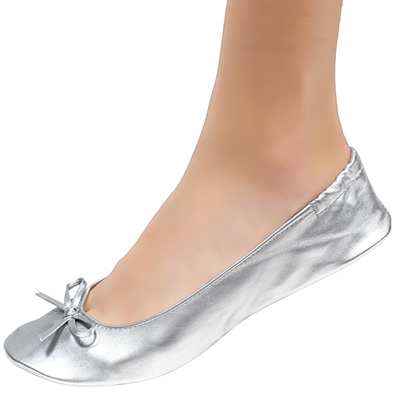 silver ballerina slippers