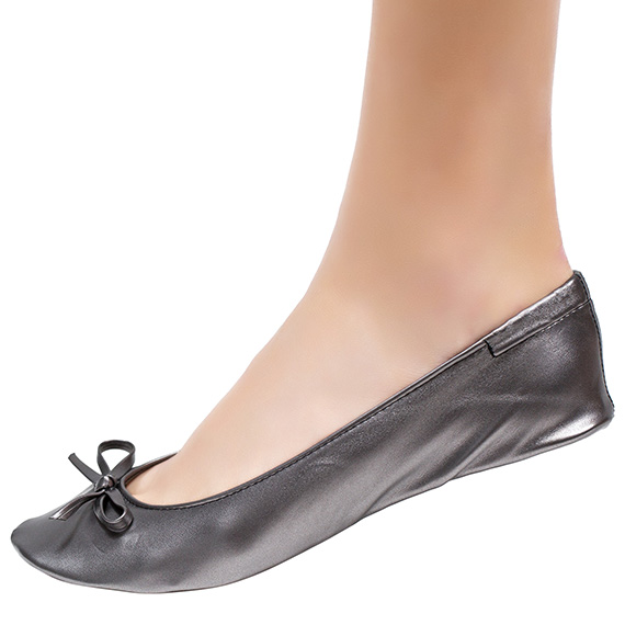 Silver Foldable Ballet Flats for Wedding | Cinderollies